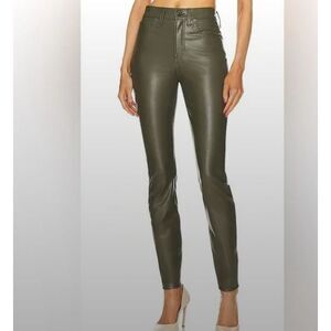 NEW Veronica Beard Debbie Vegan Leather High Rise Skinny Leg Pants Size 29 Green